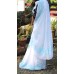 White garden blue embroidered saree